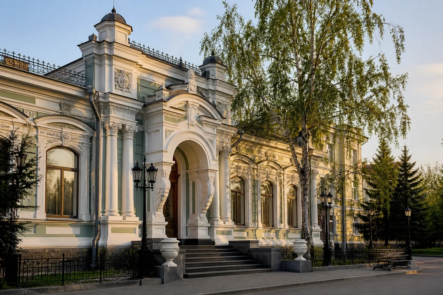 Редакционная иллюстрация исторического корпуса музея имени М. А. Врубеля в Омске
